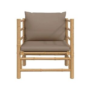 VIDAXL Canapé de jardin avec coussins taupe bambou - Publicité