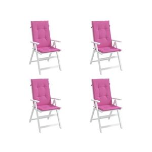 VIDAXL Coussins de chaise à dossier haut 4 pcs rose tissu - Publicité