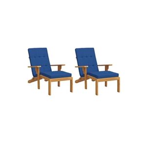 VIDAXL Coussins de chaise longue lot de 2 bleu royal tissu oxford - Publicité