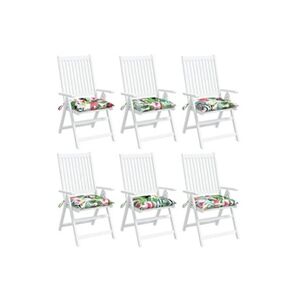 VIDAXL Coussins de chaise 6 pcs multicolore 40x40x7 cm tissu - Publicité