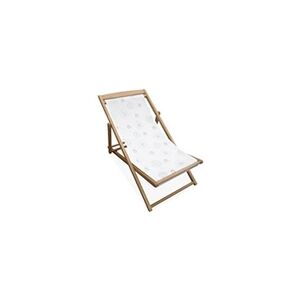 Sweeek Chilienne pour enfant en bois d'eucalyptus tissu blanc avec motif soleil salon de jardin enfant - Publicité