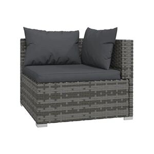 VIDAXL Salon de jardin 12 pcs avec coussins Gris Résine tressée - Publicité