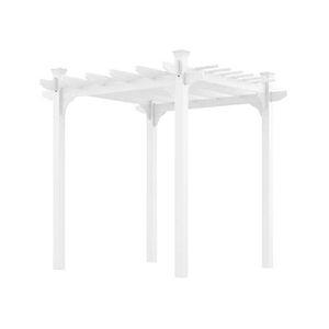 Outsunny Pergola autoportante style contemporain Toit terrasse à décorer 2,3L x 2,3l x 2,3H m Bois sapin blanc - Publicité