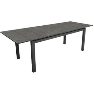 Proloisirs Table de jardin Hivaoa en aluminium/céramique - 180/240 x 90 cm - lame 8 mm - graphite - Publicité