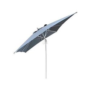 Proloisirs Parasol en aluminium mat central à 8 baleines - 3 x 3 m - inox/grey - Publicité