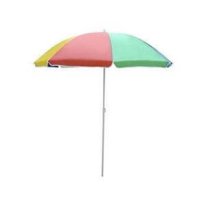 HOMCOM Parasol inclinable rond Ø 160 cm mât démontable métal polyester haute densité multicolore - Publicité