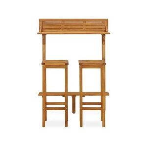 VIDAXL Ensemble de bar de balcon 3 pcs Bois d'acacia solide - Publicité