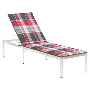 Vente-Unique.com Transat chaise longue bain de soleil lit de jardin terrasse meuble d'extérieur avec coussin bois d'acacia et acier inoxydable 02_0012323 - Publicité