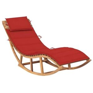 Vente-Unique.com Transat chaise longue bain de soleil lit de jardin terrasse meuble d'extérieur 180 cm à bascule avec coussin bois de teck solide 02_0012949 - Publicité