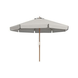 Outsunny Parasol droit rond grande taille de jardin Ø 3,25 x 2,5H m bois de bambou polyester gris - Publicité