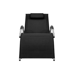 VIDAXL Chaise longue Textilène Noir et gris - Publicité