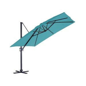 Ozalide SUNKING - Parasol déporté 3x3m - Bleu Canard - Publicité