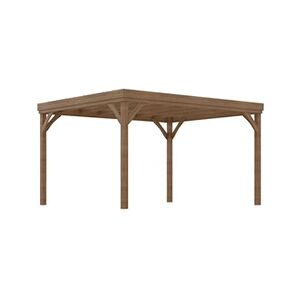 Outsunny Pergola autoportante style rustique chic - Toit terrasse à décorer - dim. 3,65L x 3l x 2,15H m - bois sapin pré-huilé - Publicité