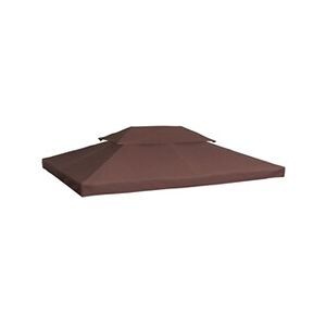 HOMCOM Toile de Rechange pour Pavillon Tonnelle Tente Polyester Haute Densité Imperméabilisé 180 g/m² 3 x 4 m Chocolat - Publicité