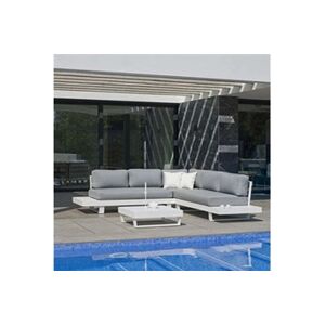 Hévéa Hevea - Salon de jardin en aluminium canapé d'angle Anastacia blanc - Publicité