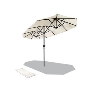 Vounot Parasol Jardin Double Aluminium 150 x 300 cm beige - Publicité