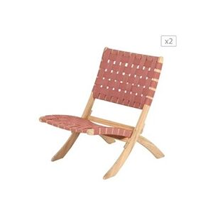 Beau Rivage Lot de 2 fauteuils de jardin MATERA en bois d'acacia blanchi 100% FSC corde terracotta - Publicité