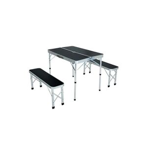 Akord Table de camping avec 2 bancs pliants en noir - Publicité