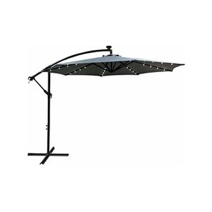 Akord Parasol de jardin MILIN avec éclairage LED gris clair, Poids 12,7 kg Dimensions L300 x l300 x H245 cm - Publicité