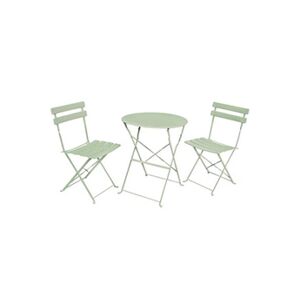 Akord Ensemble de meubles ORION pour balcon : Table ronde & 2 chaises en vert frais - Publicité