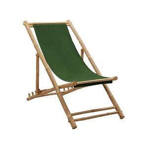 VIDAXL Chaise de terrasse Bambou et toile Vert - Publicité