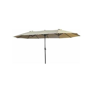 Akord Parasol double de jardin TILIA en beige, Poids 12,3 kg Dimensions L460 x l270 x H245 cm - Publicité