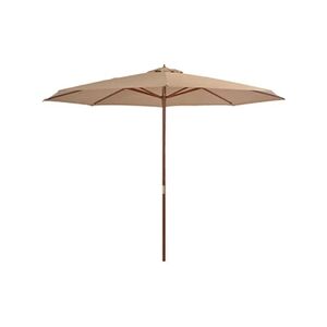 VIDAXL Parasol avec mât en bois 350 cm Taupe - Publicité