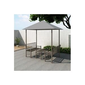 VIDAXL Chapiteau de jardin avec table et bancs 2,5x1,5x2,4m Anthracite - Publicité