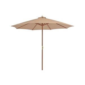 VIDAXL Parasol d'extérieur avec mât en bois 300 cm Taupe - Publicité