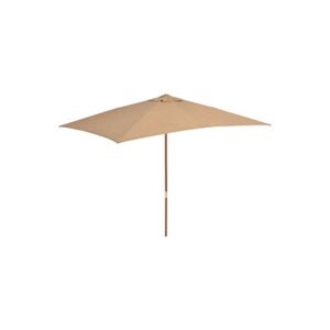 VIDAXL Parasol d'extérieur avec mât en bois 200 x 300 cm Taupe - Publicité