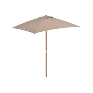 VIDAXL Parasol avec mât en bois 150 x 200 cm Taupe - Publicité