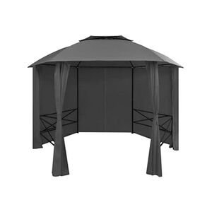 VIDAXL Chapiteau tente de jardin avec rideaux Hexagonal 360 x 265 cm - Publicité