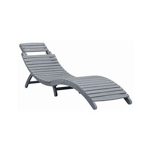 VIDAXL Chaise longue Délavage gris Bois d'acacia solide - Publicité