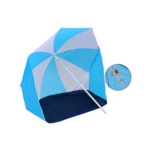 VIDAXL Parasol de plage Bleu et blanc 180 cm Tissu - Publicité