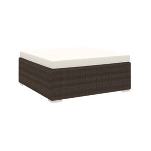 VIDAXL Repose-pied sectionnel 1 pc avec coussin Résine tressée Marron - Publicité