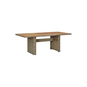 VIDAXL Table à dîner de jardin Marron 200x100x74 cm Résine tressée - Publicité