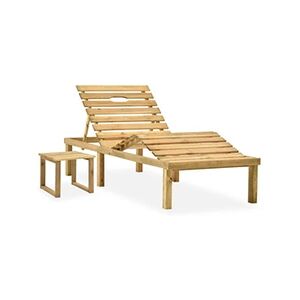 VIDAXL Chaise longue de jardin avec table Bois de pin imprégné - Publicité