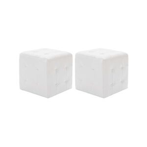 VIDAXL Poufs 2 pcs Blanc 30 x 30 x 30 cm Similicuir - Publicité