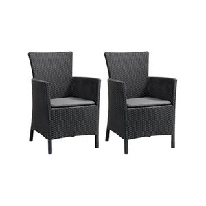 Allibert Chaises de salle à manger de jardin 2 pcs Iowa Graphite - Publicité