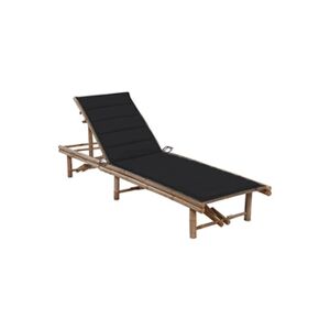 VIDAXL Chaise longue de jardin avec coussin Bambou - Publicité