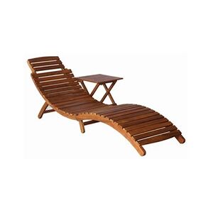 VIDAXL Chaise longue avec table Bois d'acacia massif Marron - Publicité