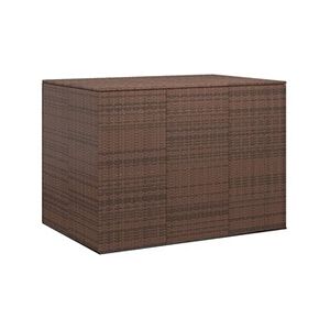 VIDAXL Boîte à coussins de jardin Résine tressée 145x100x103 cm Marron - Publicité