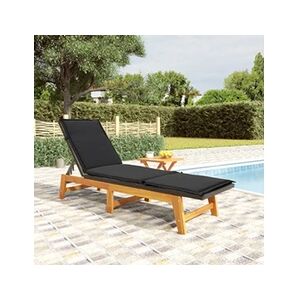 VIDAXL Chaise longue avec table Résine tressée et bois massif d'acacia - Publicité