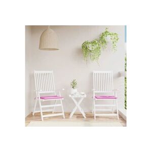 VIDAXL Coussins de chaise de jardin lot de 2 rose 50x50x3 cm tissu - Publicité