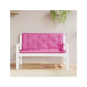 VIDAXL Coussins de banc de jardin lot de 2 rose 120x50x7 cm tissu - Publicité