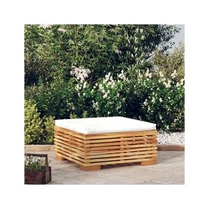 VIDAXL Repose-pied de jardin avec coussin crème Bois de teck massif - Publicité