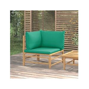 VIDAXL Canapé d'angle de jardin avec coussins vert bambou - Publicité