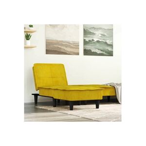 VIDAXL Chaise longue jaune velours - Publicité