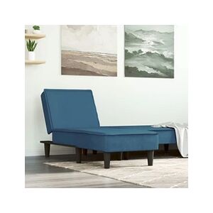 VIDAXL Chaise longue bleu velours - Publicité