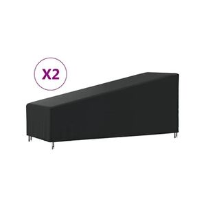 VIDAXL Housses de chaise longue 2 pcs 195x76x40/80cm tissu oxford 420D - Publicité